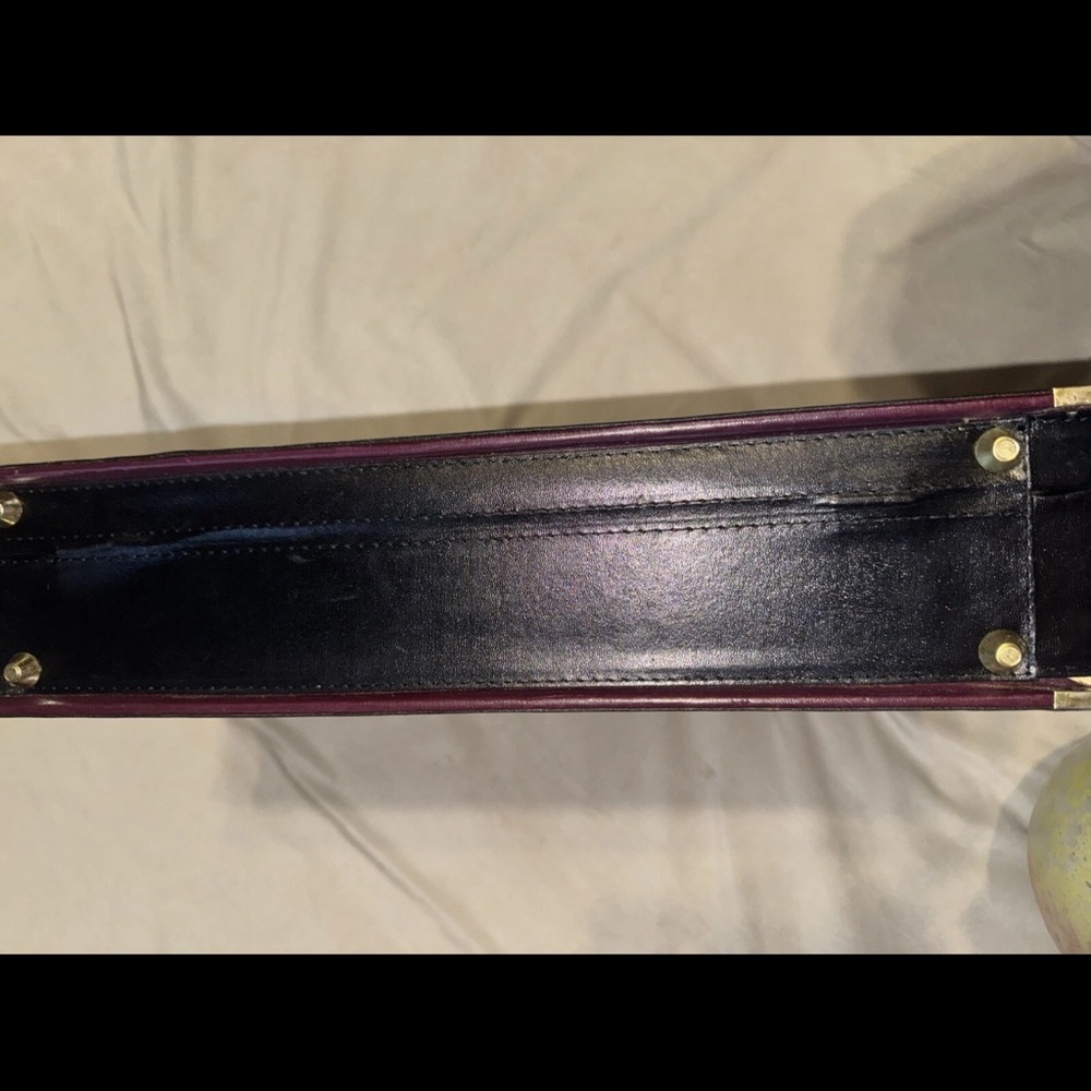 Vintage Rare Casa Elite Black Leather Empty Storage Case Gold Accents Briefcase - Picture 6 of 8
